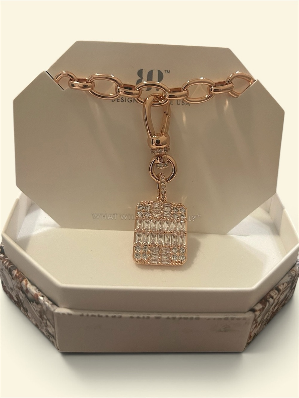 Bomb Party April Birthday Dog Tag Necklace “Be Anything but Basic”